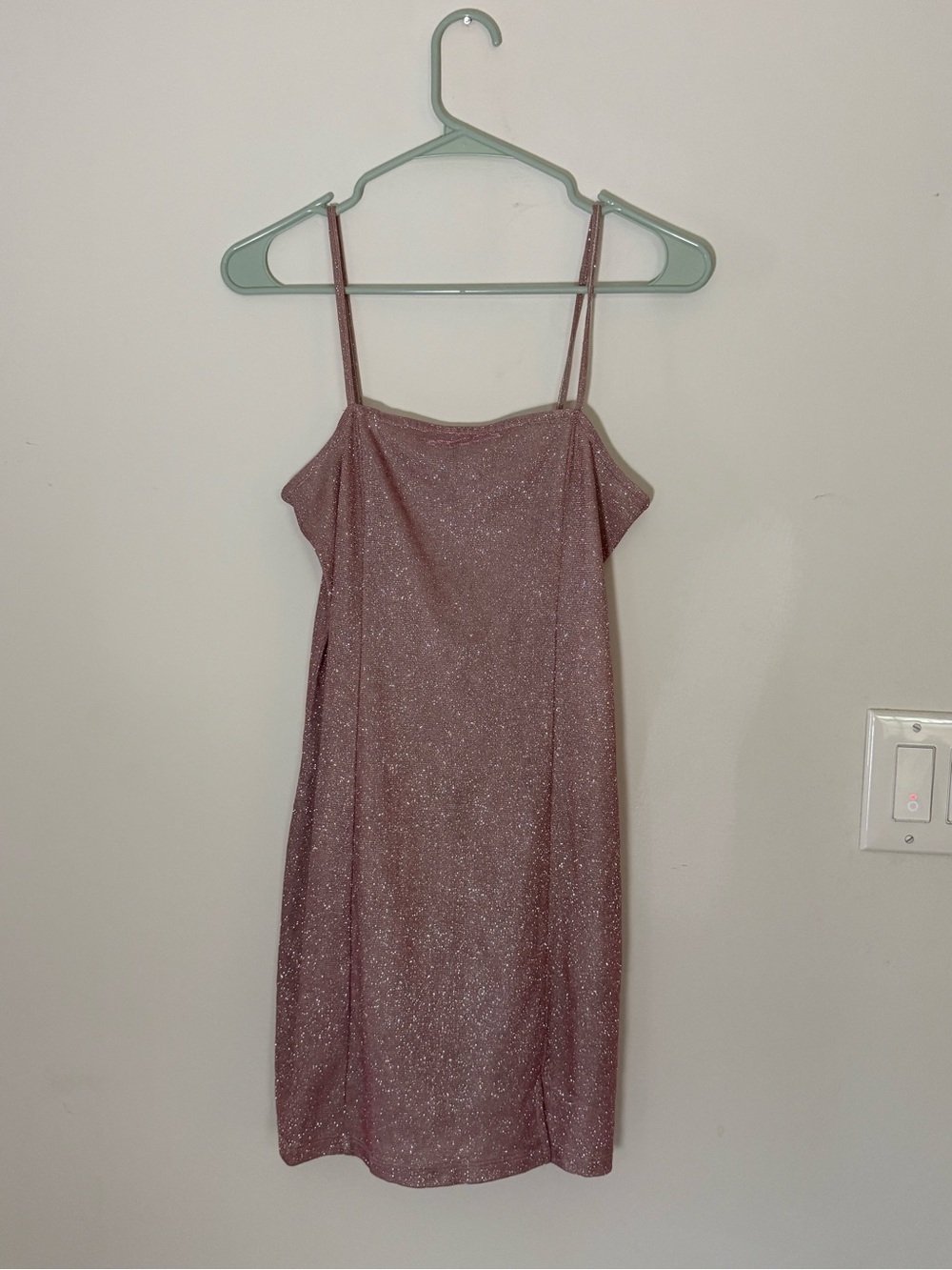 H&M Glittery Dusty Rose Slip Dress